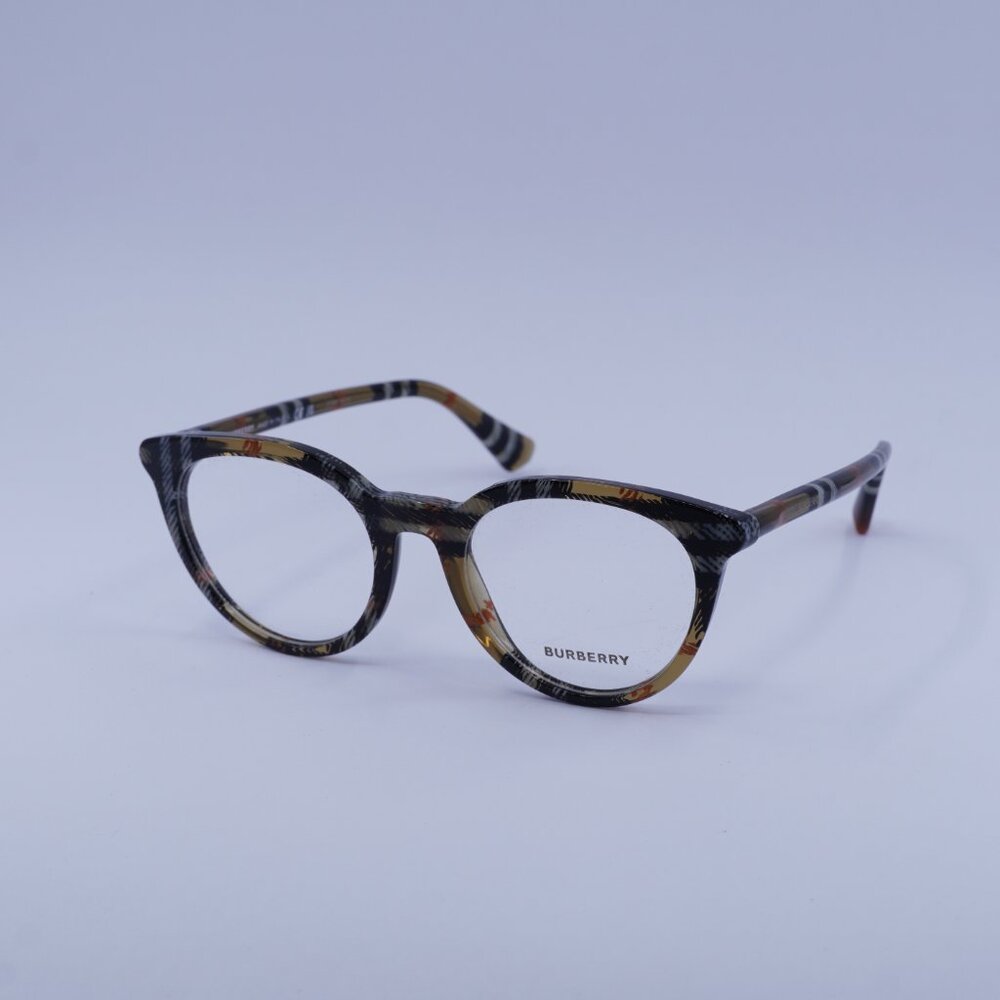 Burberry BE2429 4163 Eyeglasses Check Sand 50mm Cat Eye Frame